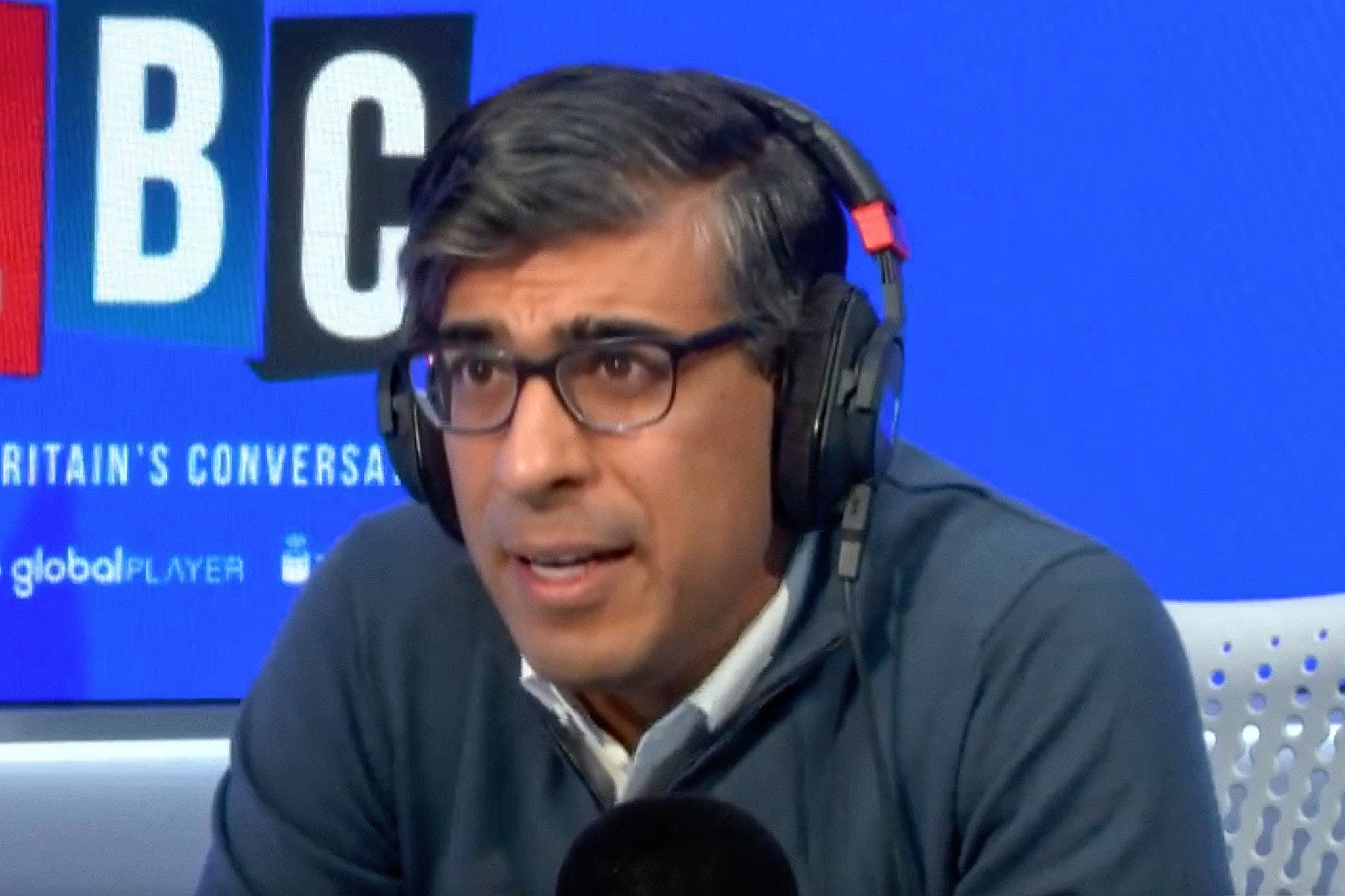 <p>Rishi Sunak told presenter Nick Ferrari during his LBC election phone-in: ‘You’re sighing – but what do you expect me to say?’ </p>